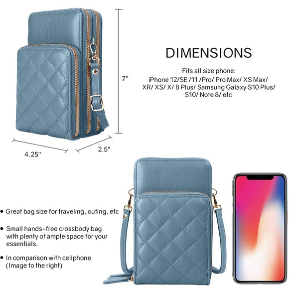 Triple Compartment Small Faux Leather Crossbody Bag - Picture 2 of 4